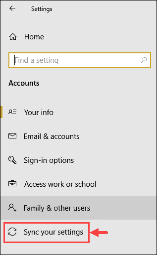 Sync your settings