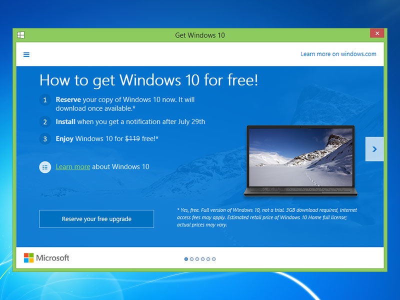 Windows 7 Users Now Get Full Screen Windows 10 Upgrade Popups