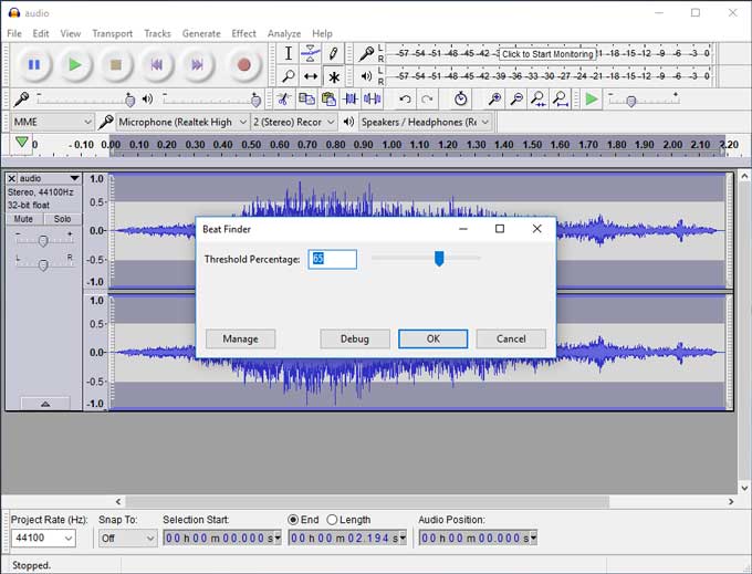 AudacityBeatFinder WindowsChimp