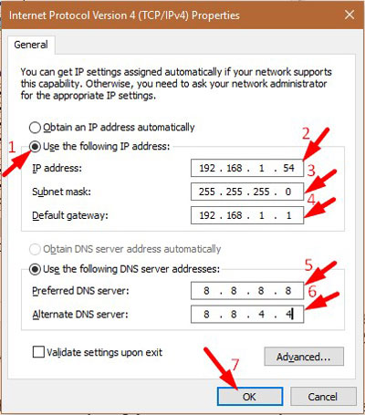 assigning static ip