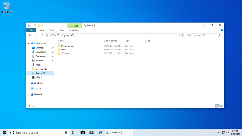 Windows 10 Light mode