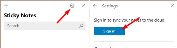 Sign-in to Sync Notes