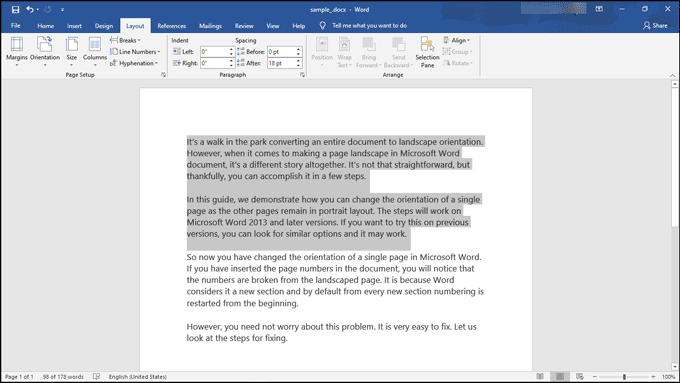ms word landscape one page only ms word landscape one page only