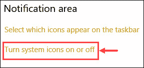 Turn system icons on or off