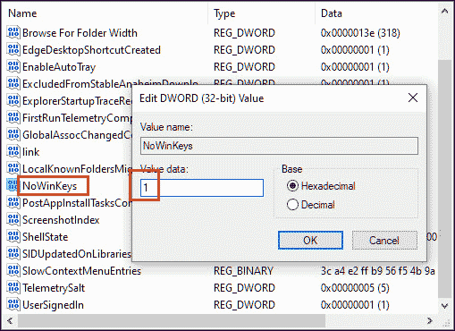 set value data as 1