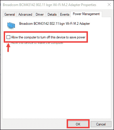 Change power management settings
