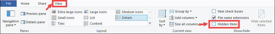 Enable Hidden Items