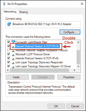 Internet Protocol Version 4 properties