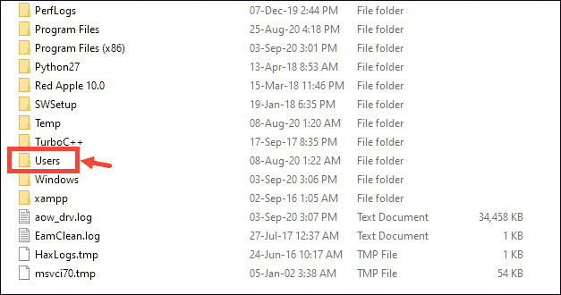 Open Users Folder