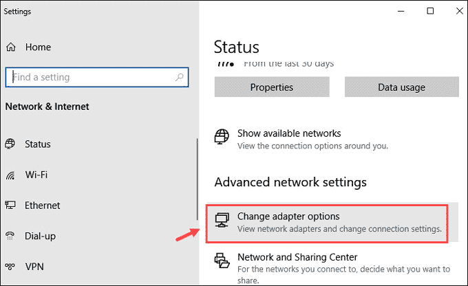 change adapter options
