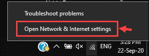 open network and internet settings