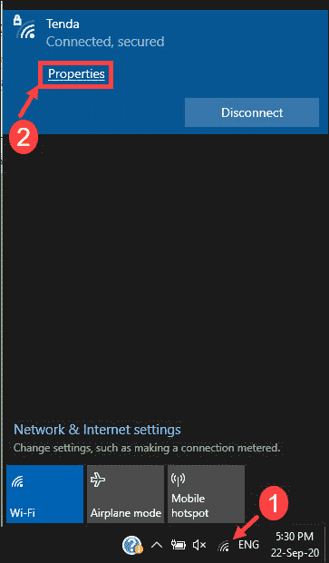 Choose wifi properties