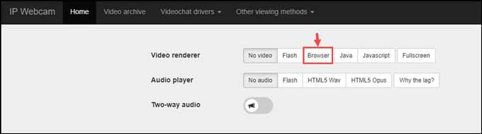 IP webcam video renderer