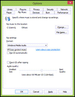 Uncheck Copy Protect