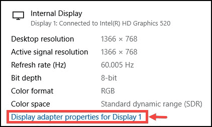 change display adapter properties