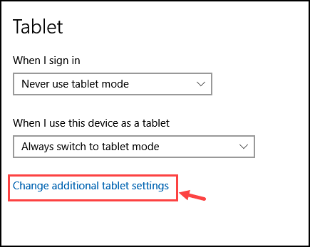 change additional tablet settings