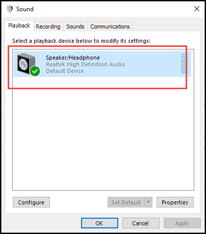 Set correct speaker
