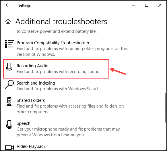 recording audio troubleshoot