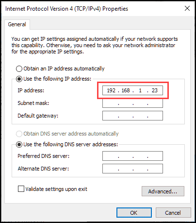 static IP address