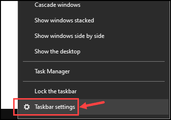 taskbar settings