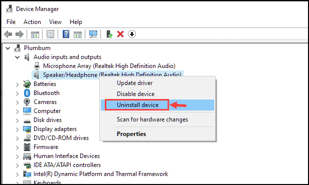uninstall sound driver