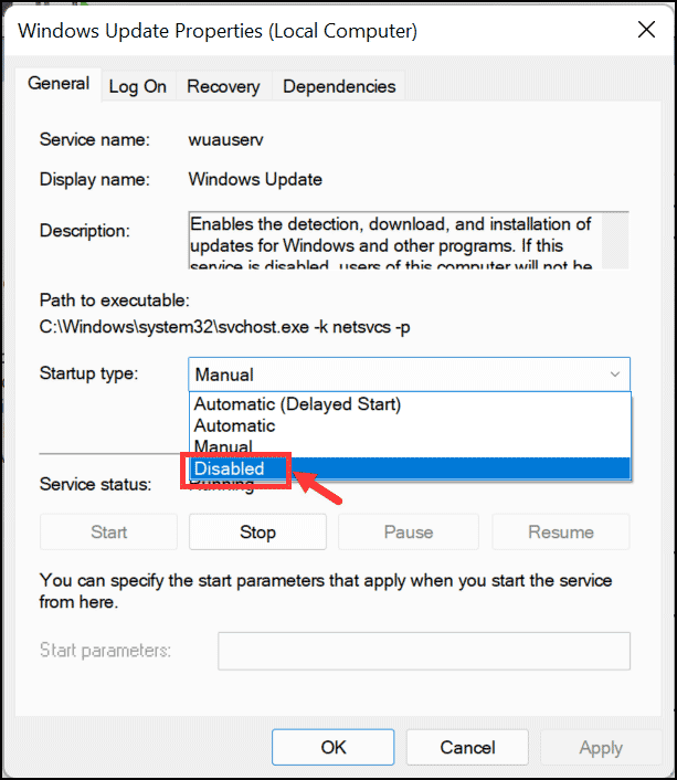 disable-Wuaserv
