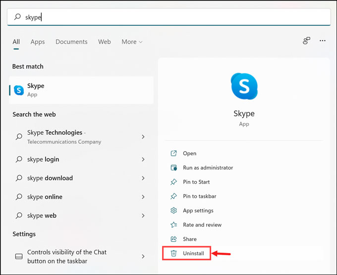 uninstall-Skype