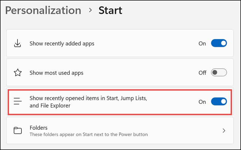enable jump list