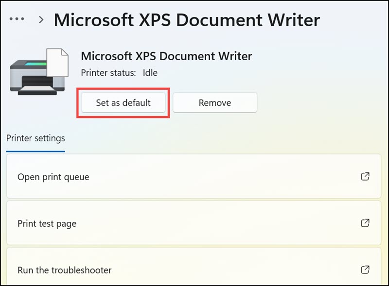 set as default