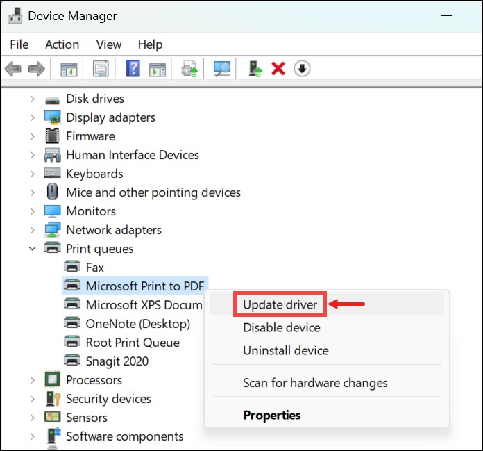 update printer driver