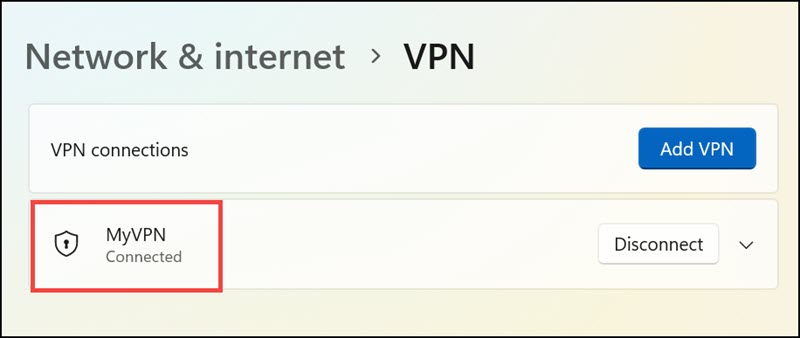 MyVPN connected