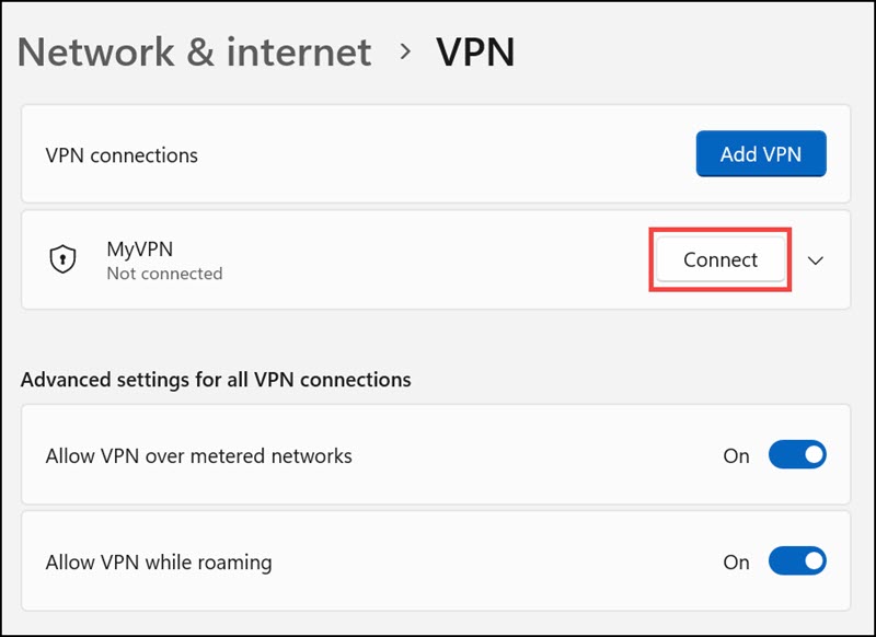 connect to vpn