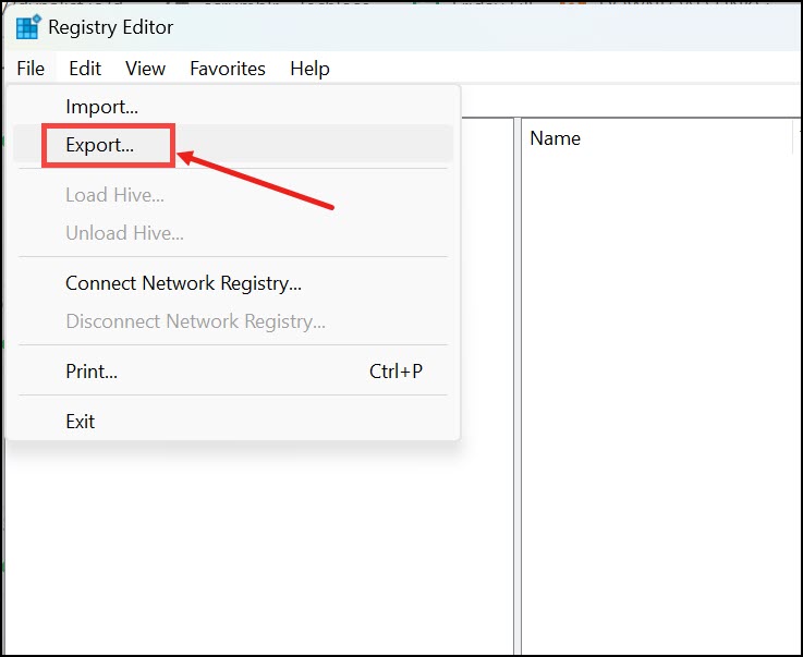 export registry