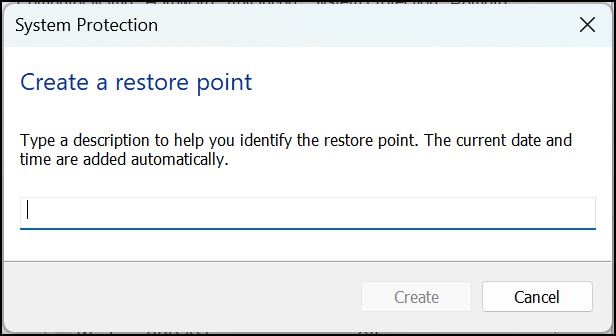 name the restore point