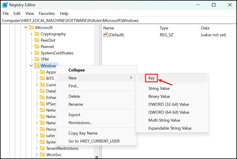 windows new key