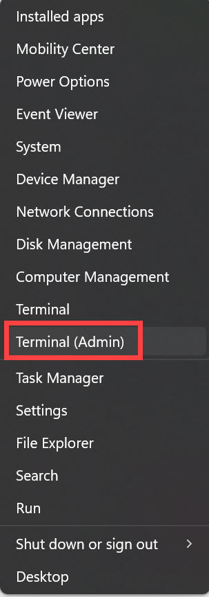 terminal admin